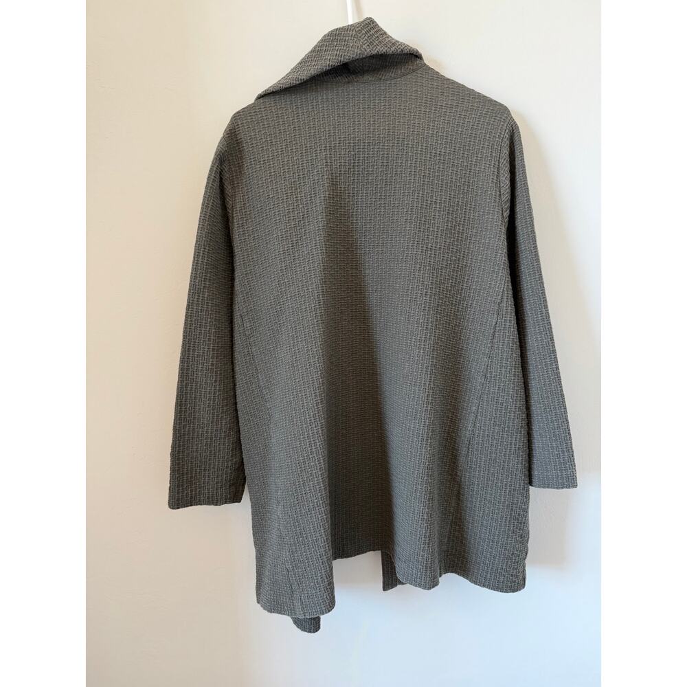 Eileen Fisher Open Front Deep Olive Green Cardigan - Picture 6 of 6